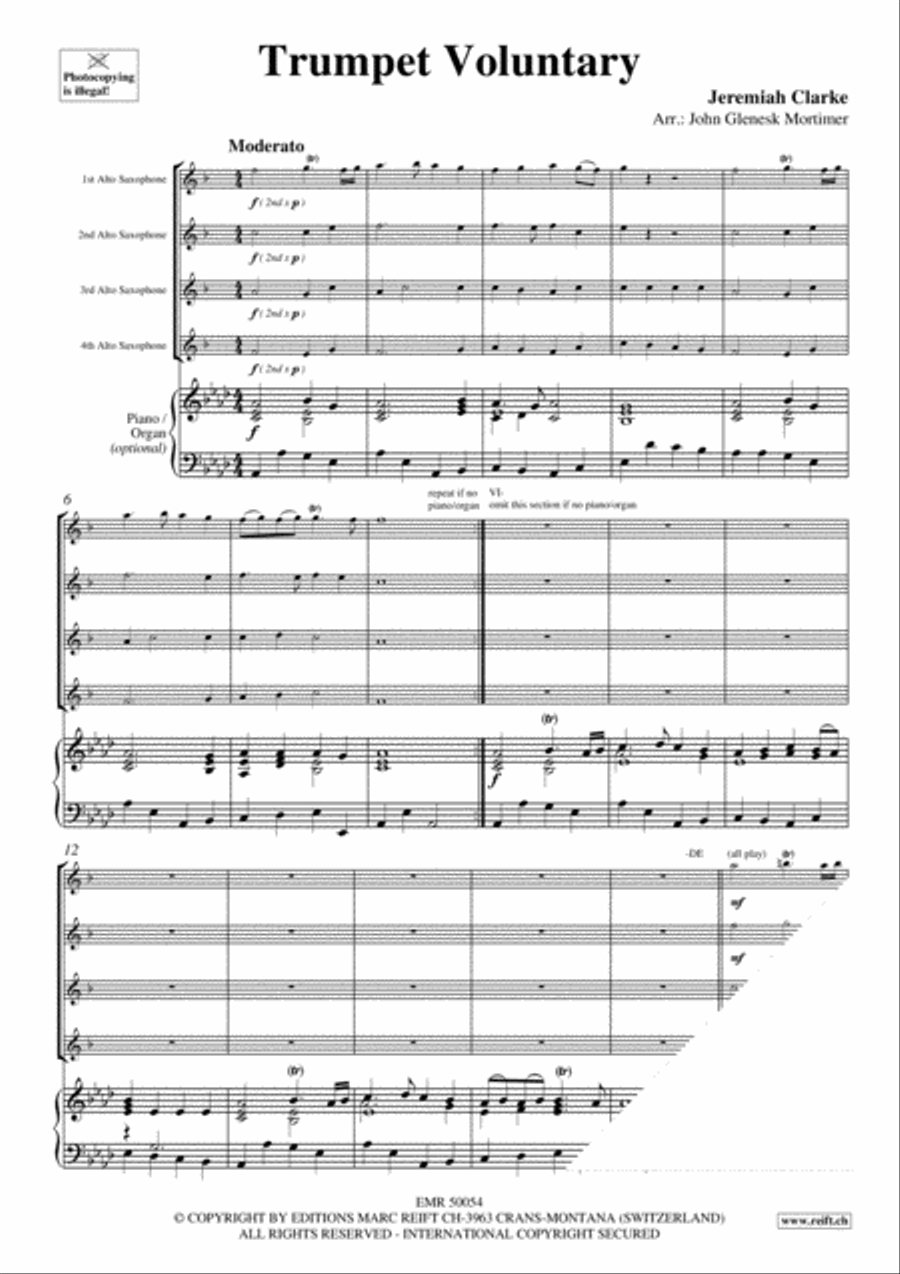 Trumpet Voluntary Trumpet Voluntary Alto Saxophone scores gallery preview page 3