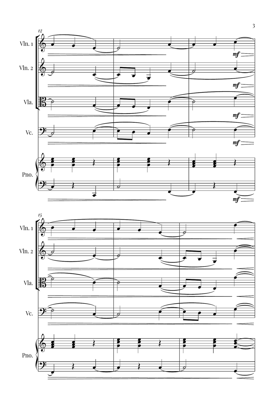 Silent Night String Quartet scores gallery preview page 3