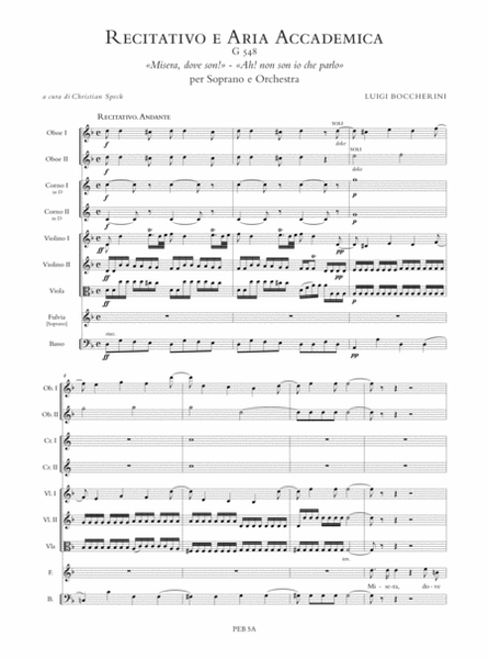 Recitativo e Aria accademica G 548 "Misera, dove son!" – "Ah! non son io che parlo" for Soprano and Orchestra