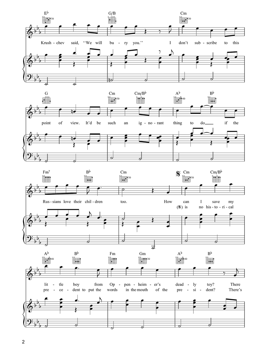 Russians Russians Piano, Vocal, Guitar scores gallery preview page 2