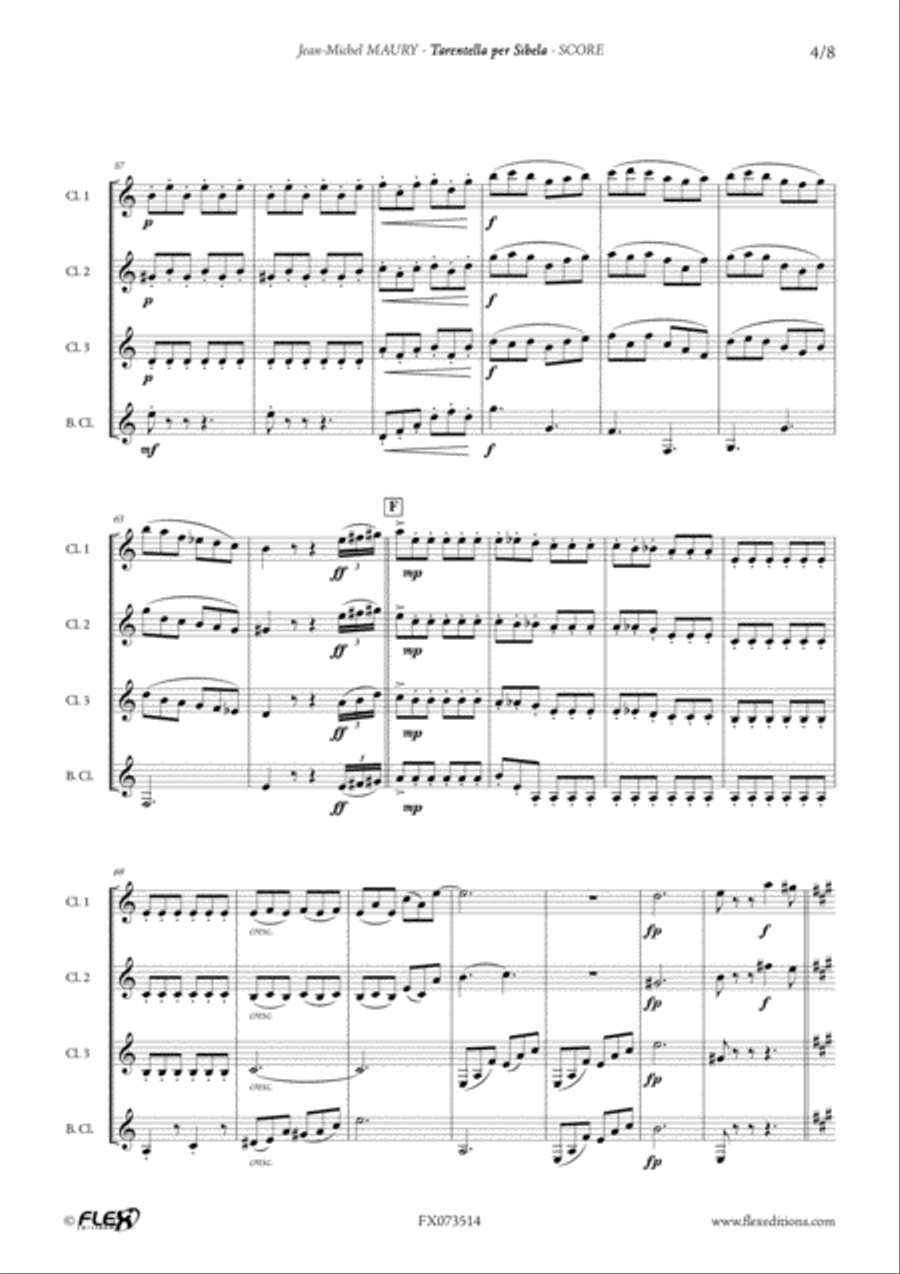 Tarentella Per Sibela B-Flat Clarinet scores gallery preview page 5