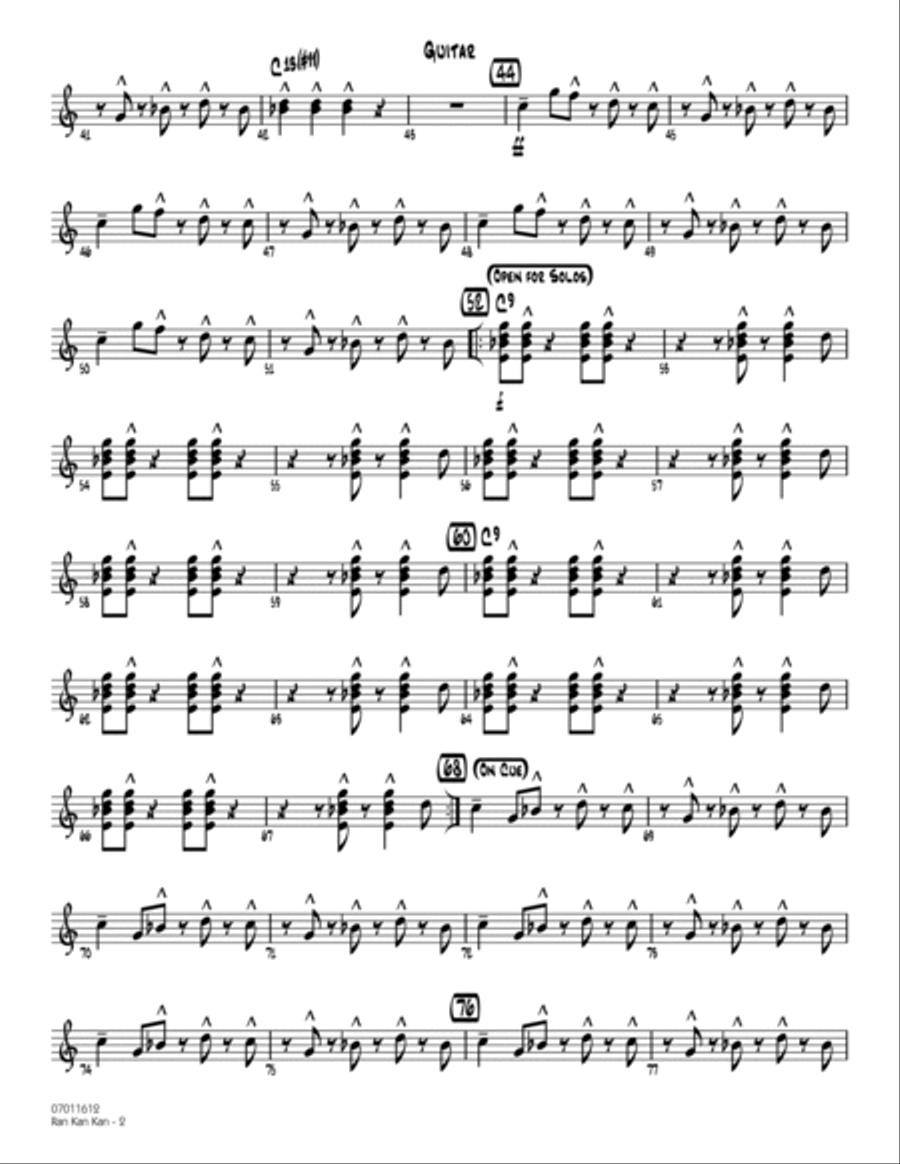 Ran Kan Kan - Guitar Part scores gallery preview page 2