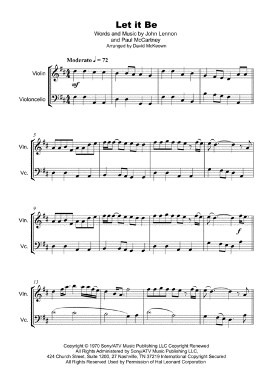 Let It Be String Duet scores gallery preview page 2