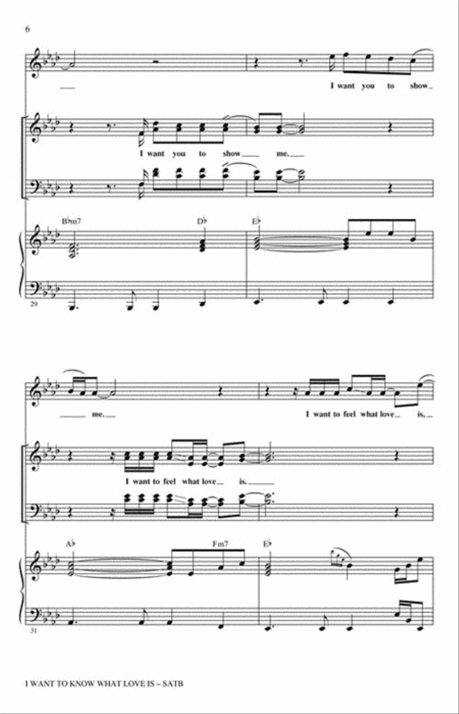 I Want to Know What Love Is Show Choir scores gallery preview page 3