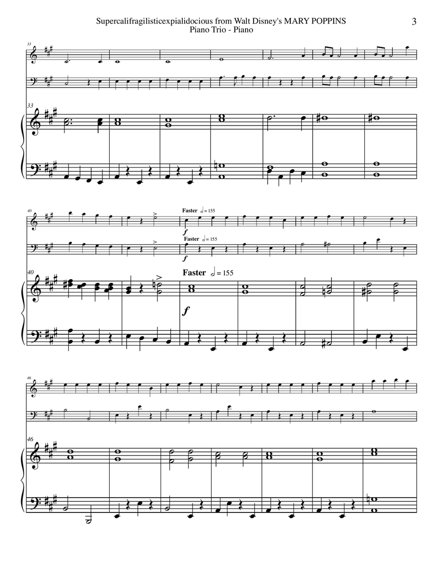 Supercalifragilisticexpialidocious from Walt Disney's MARY POPPINS Piano Trio scores gallery preview page 3