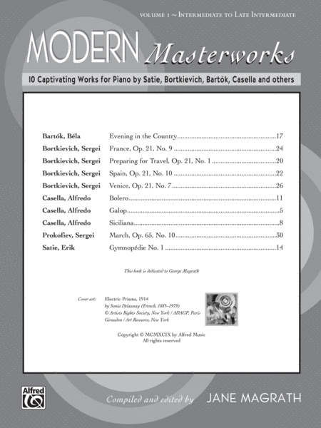 Modern Masterworks, Book 1