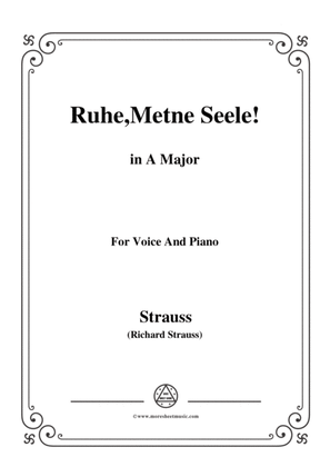 Book cover for Richard Strauss-Ruhe,Meine Seele! In A Major,for Voice and Piano