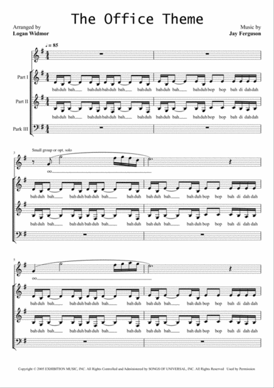 The Office - Theme 3-Part scores gallery preview page 1