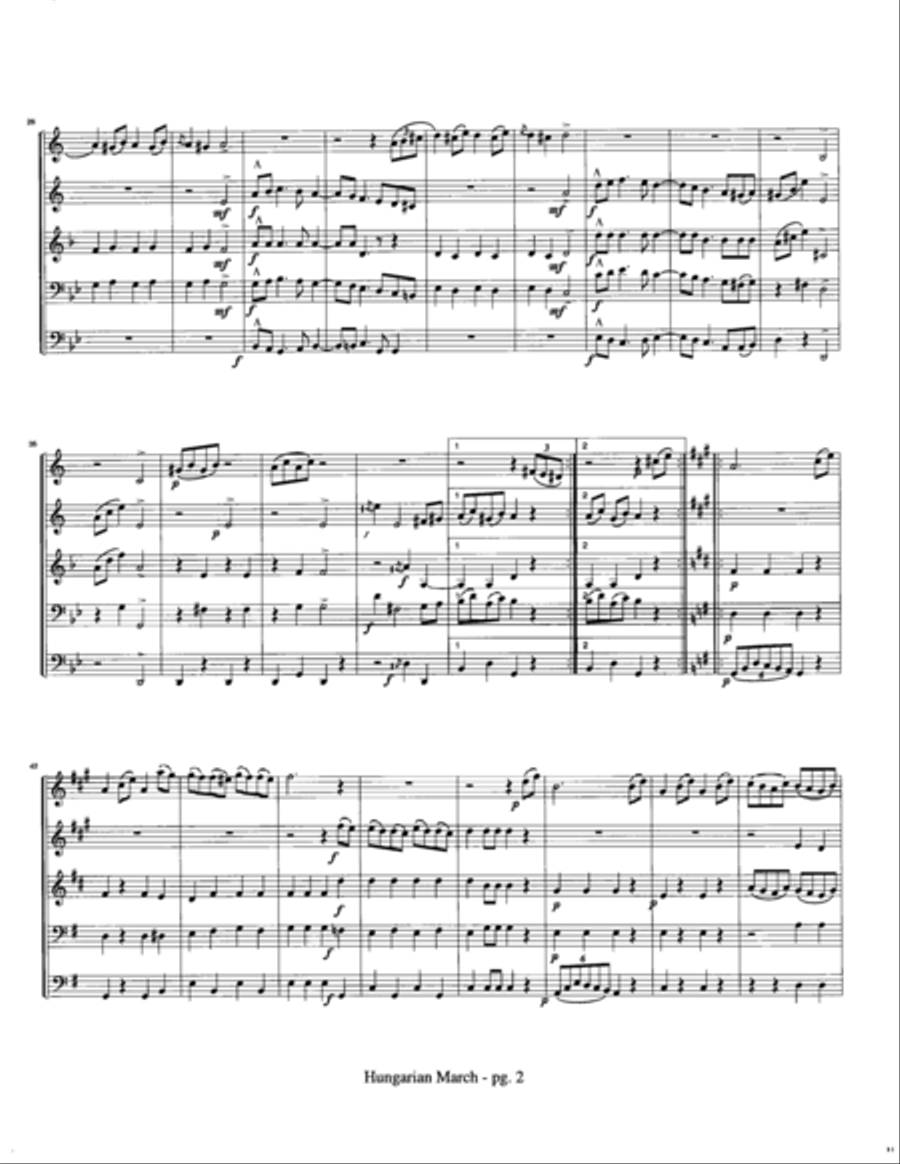 Hungarian March Brass Ensemble scores gallery preview page 6