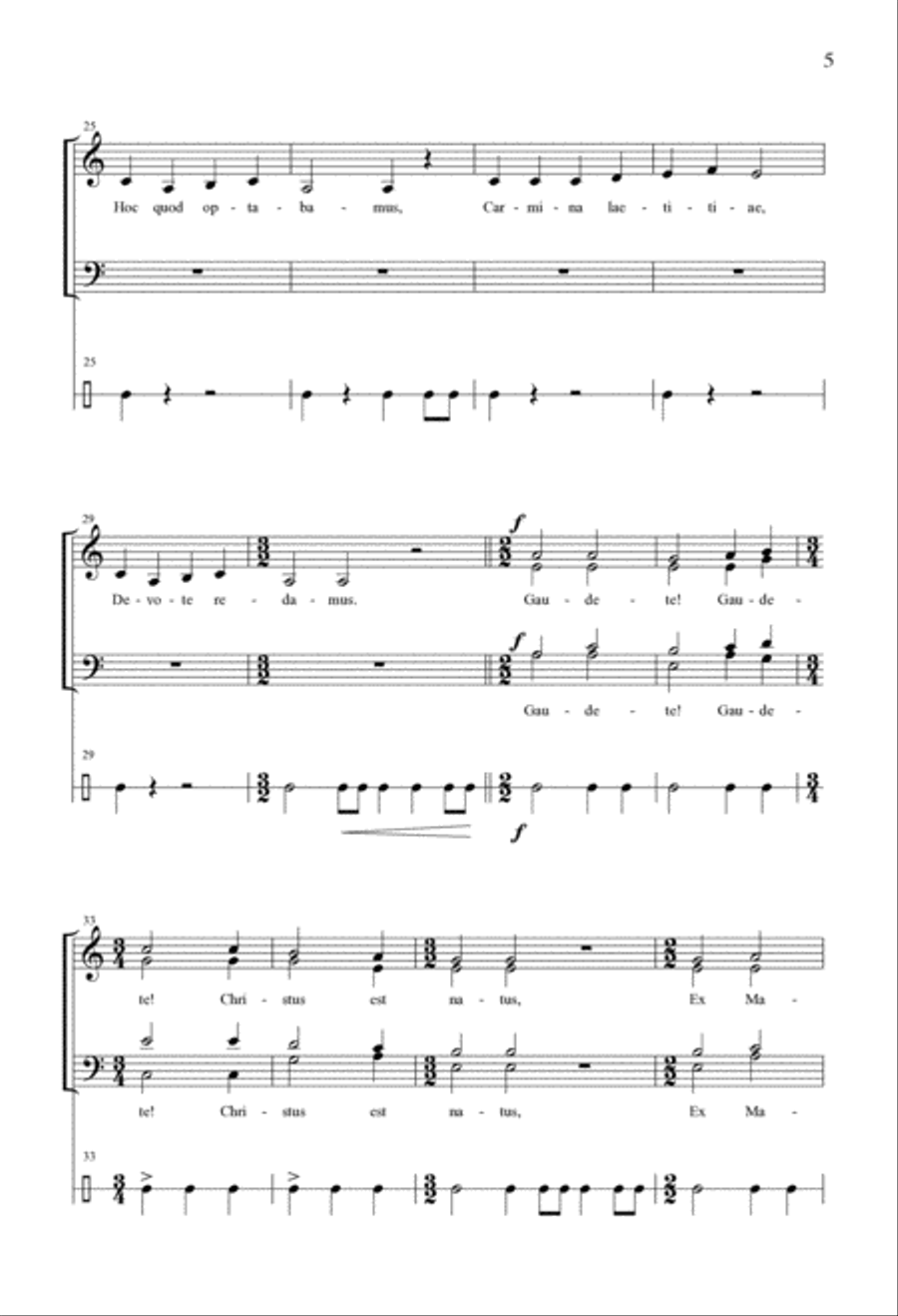 Gaudete, Christus Est Natus! 4-Part scores gallery preview page 3