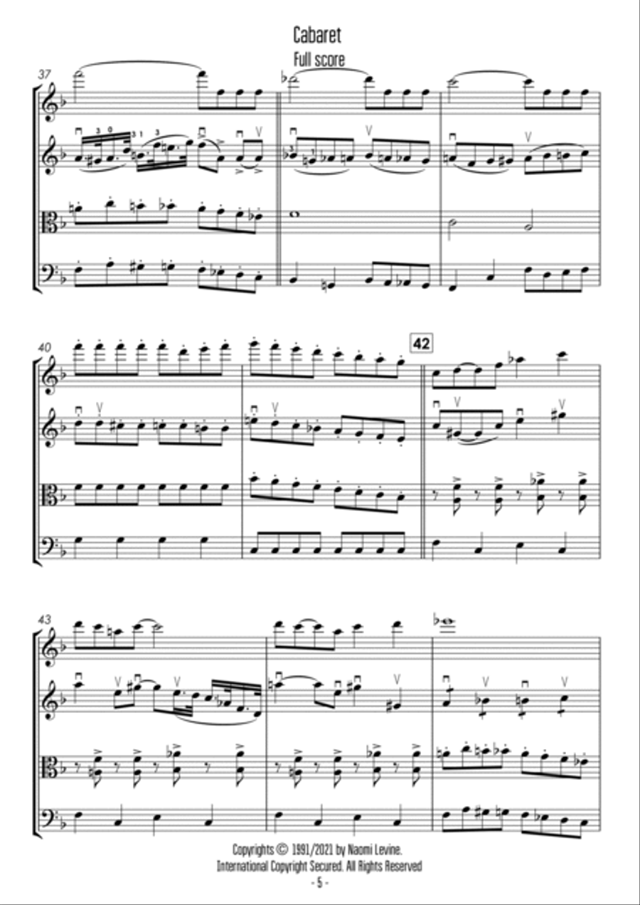 Cabaret Cabaret String Quartet scores gallery preview page 5