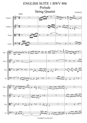 English Suite - Prelude String Quartet