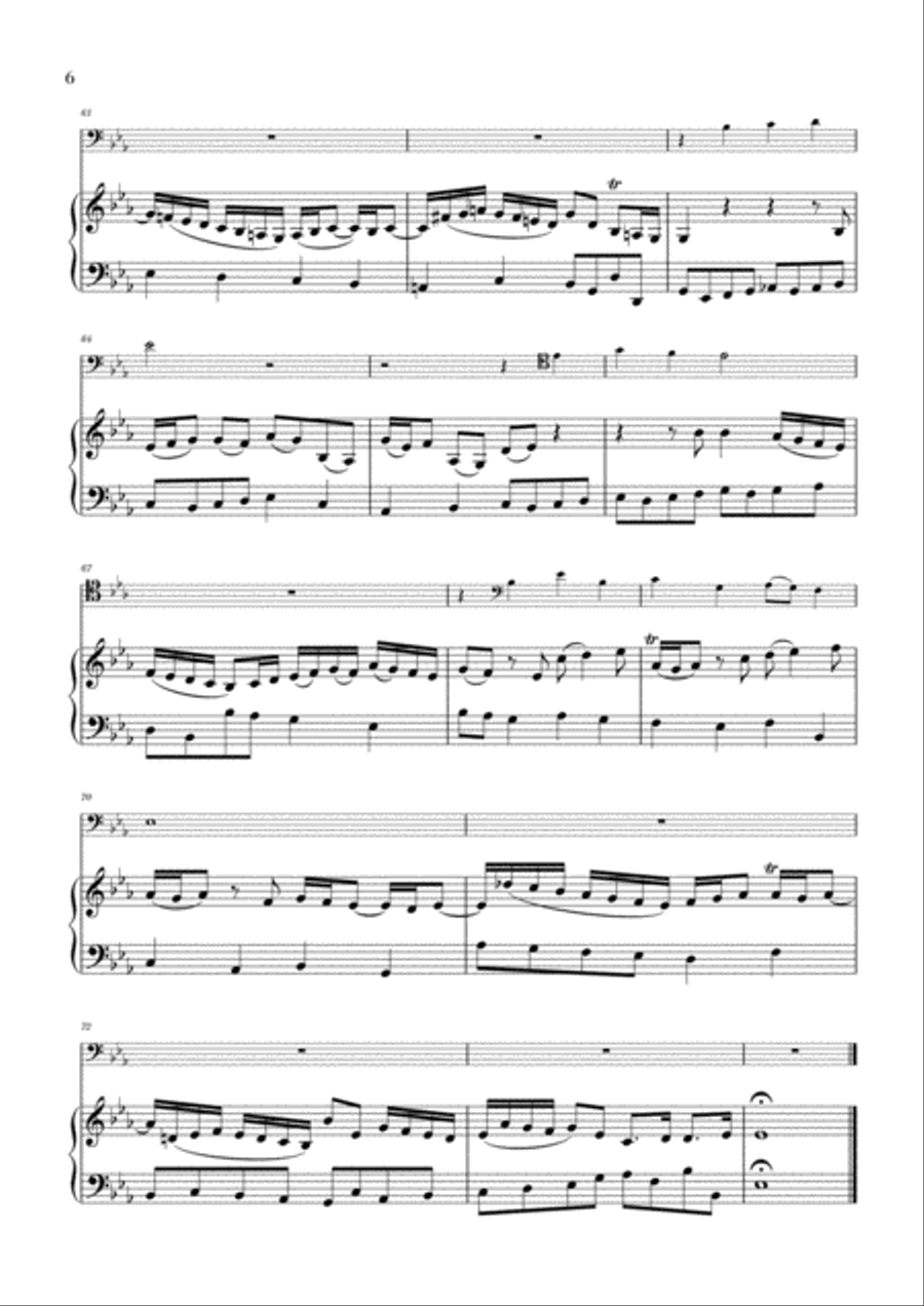 Bach - Wachet auf, ruft uns die Stimme BWV 140 (for Trombone and Piano) Small Ensemble scores gallery preview page 6