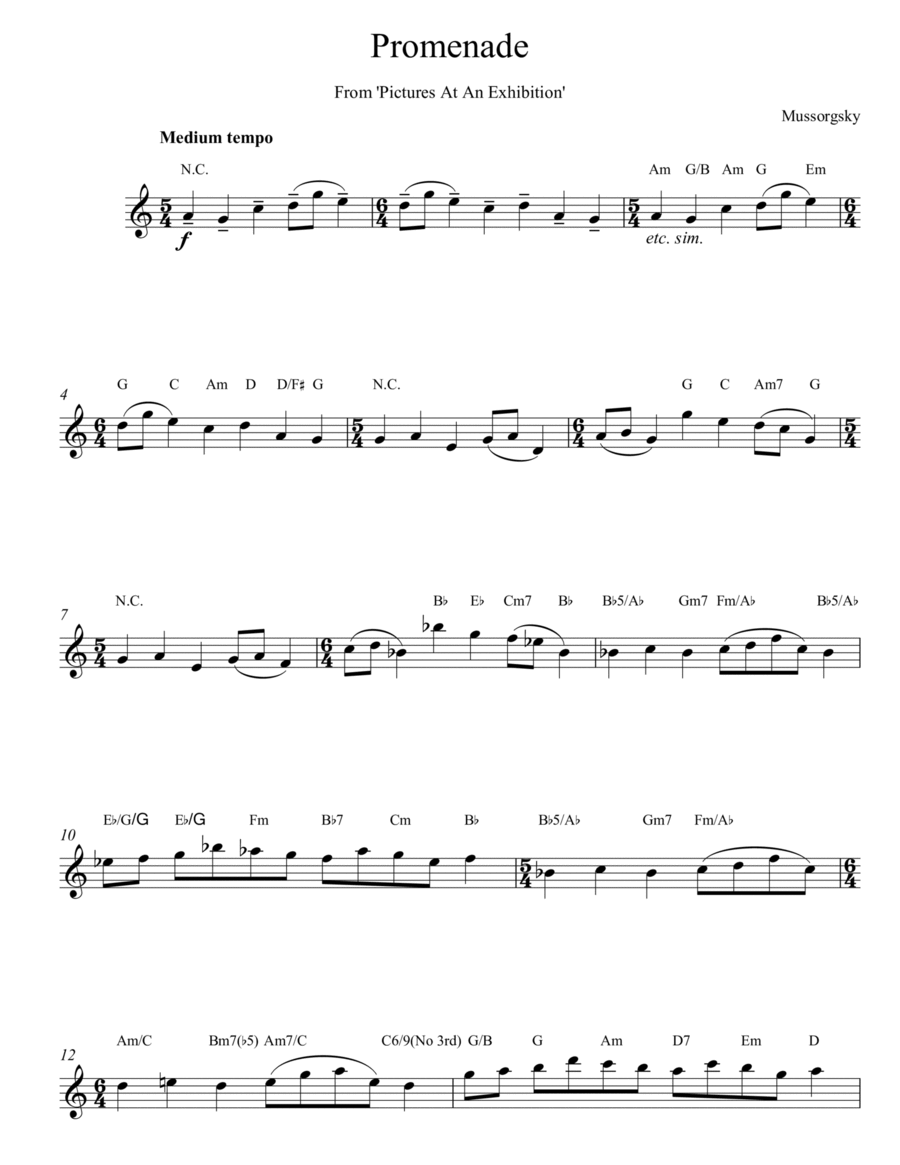 Promenade Promenade Piano scores gallery preview page 1