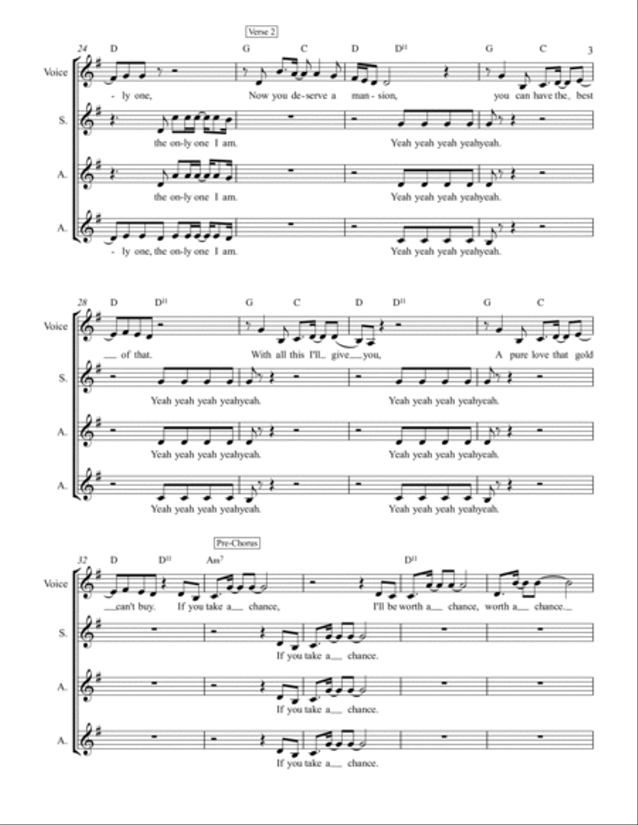 I Wanna Be The Only One SSAA scores gallery preview page 3
