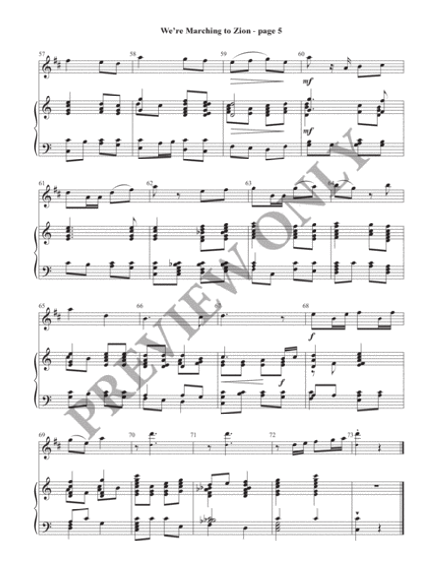 We're Marching to Zion (Handbell Part) Handbell Choir scores gallery preview page 6