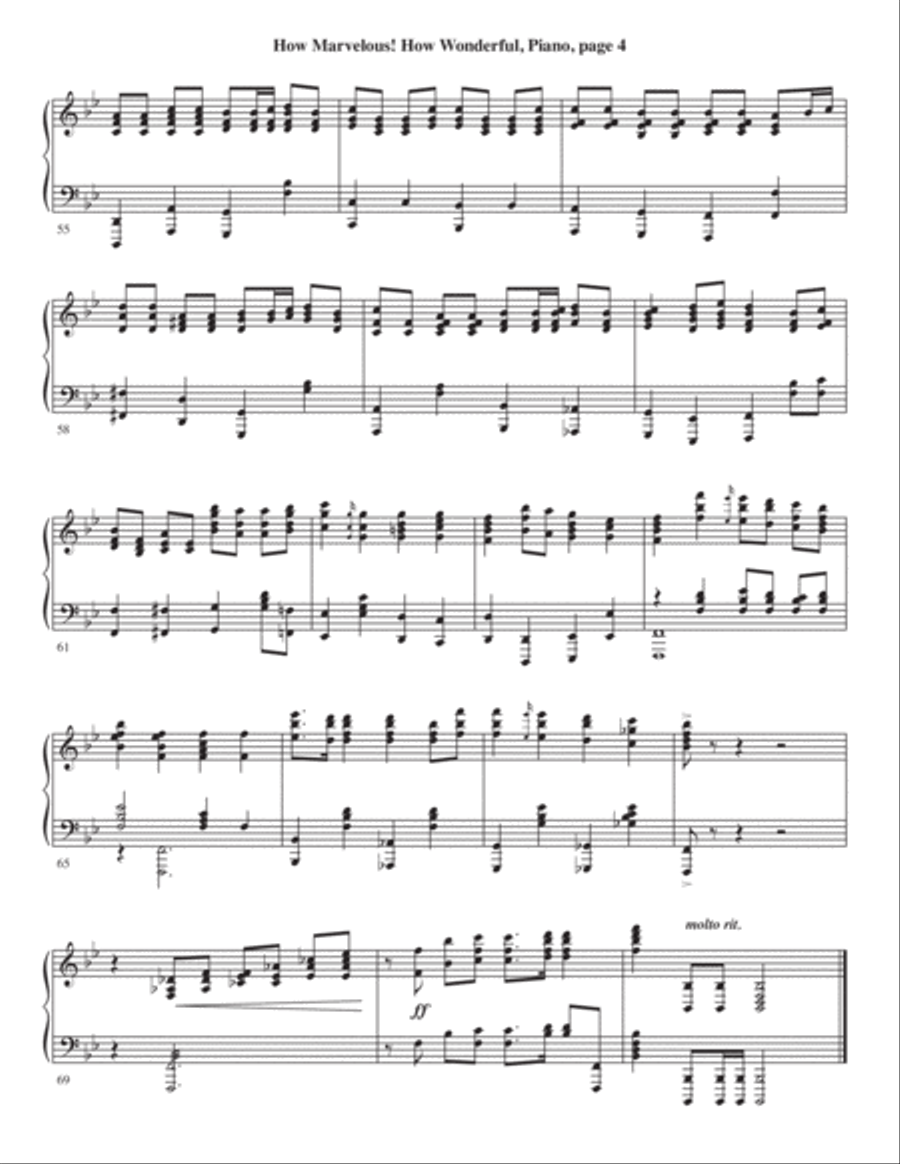 How Marvelous! How Wonderful! 4-Part scores gallery preview page 54