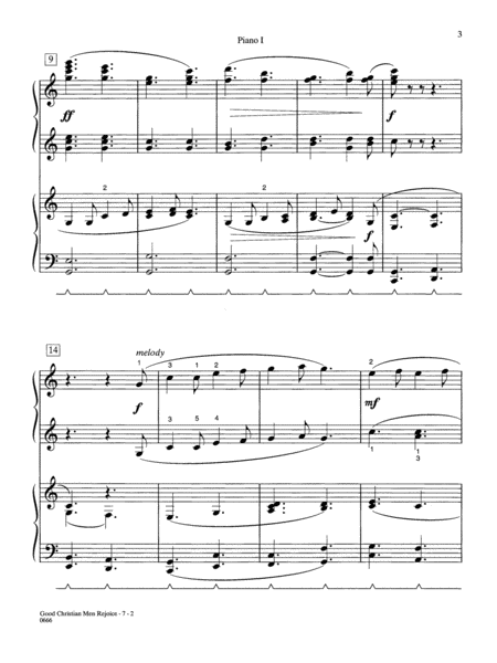 Good Christian Men Rejoice - Piano Quartet (2 Pianos, 8 Hands)