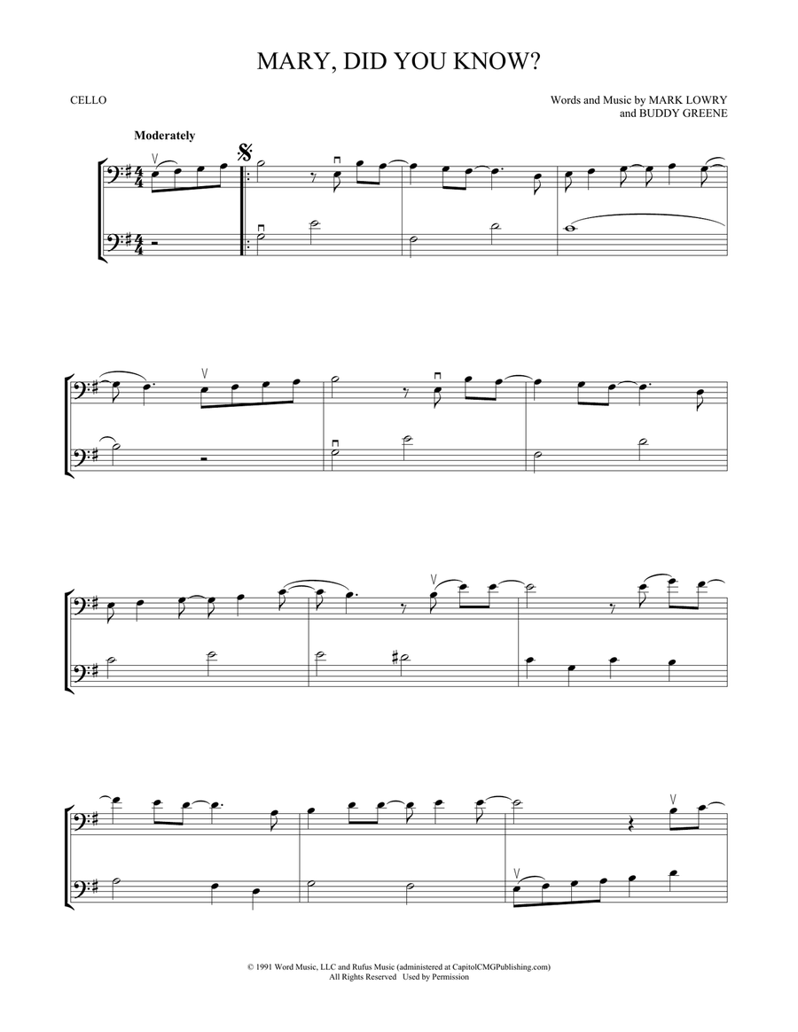 Mary, Did You Know? String Duet scores gallery preview page 1
