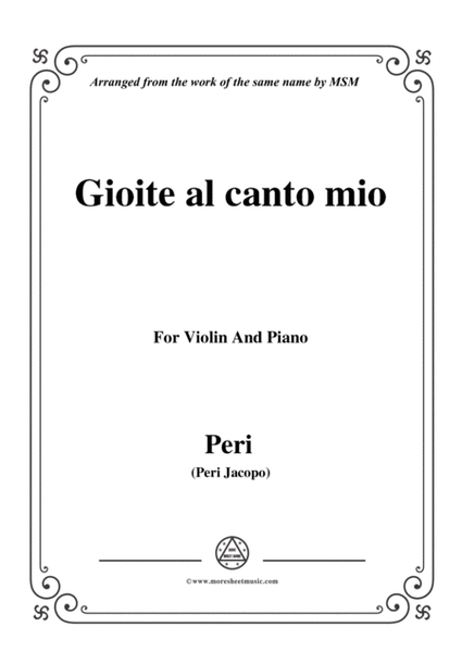 Peri-Gioite al canto mio,for Violin and Piano image number null
