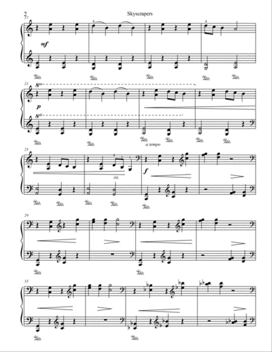 Skyscrapers Piano Solo scores gallery preview page 2