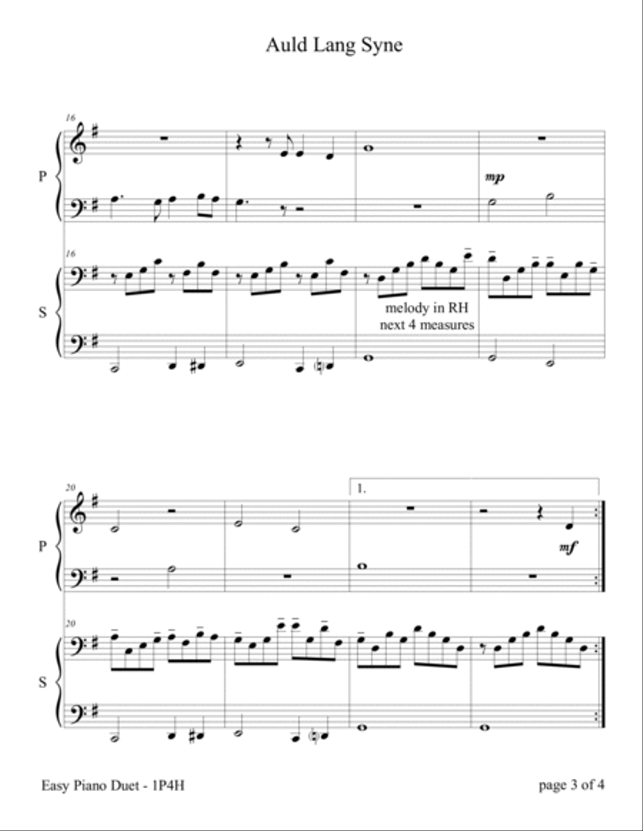 Holiday Classics (A Collection of 11 Mixed-Level, 1 Piano, 4-Hands Duets) 1 Piano, 4-Hands scores gallery preview page 6
