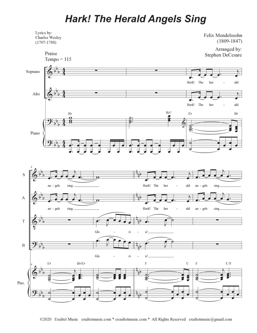 Hark! The Herald Angels Sing (SATB) image number null