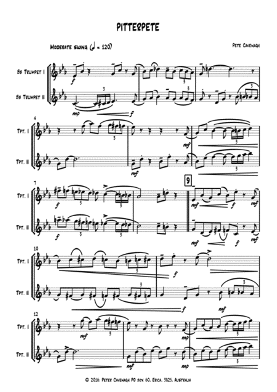 PitterPete - trumpet duet Trumpet Duet scores gallery preview page 2