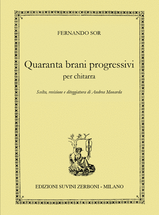 Book cover for Quaranta brani progressivi per chitarra
