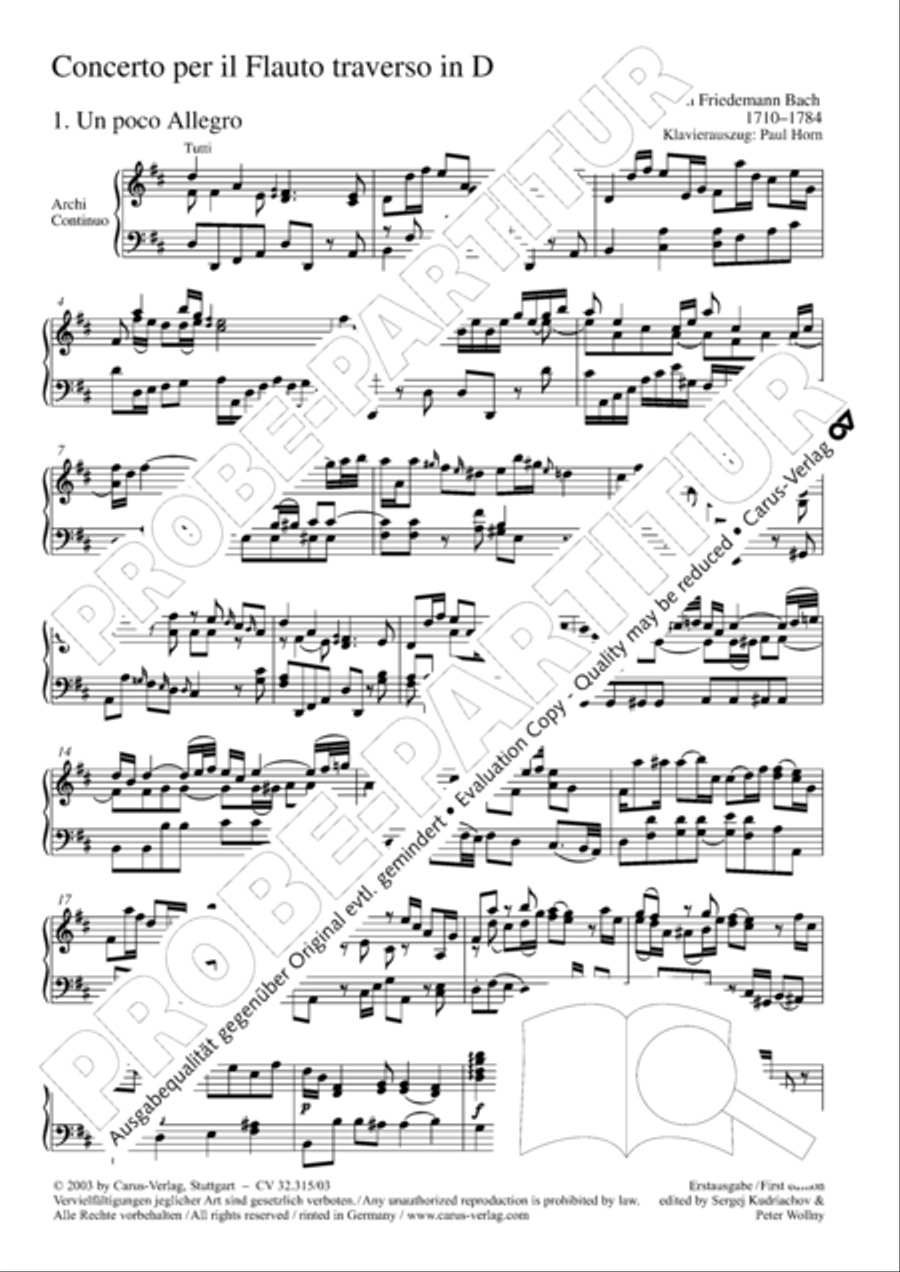 Flute concerto in D major (Flotenkonzert in D) Flute scores gallery preview page 6