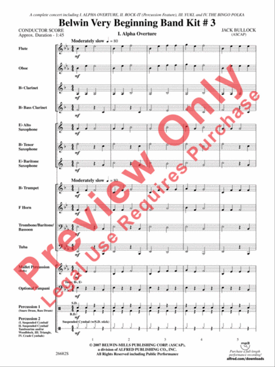 Belwin Very Beginning Band Kit #3 Concert Band scores gallery preview page 4