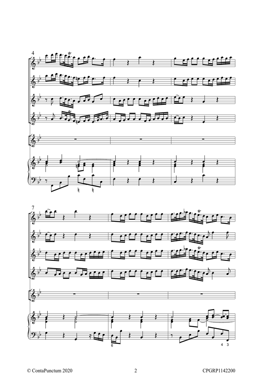 Graupner Christoph Cantata Meine Liebe lebt in Gott GWV 1142/12 String Orchestra scores gallery preview page 6