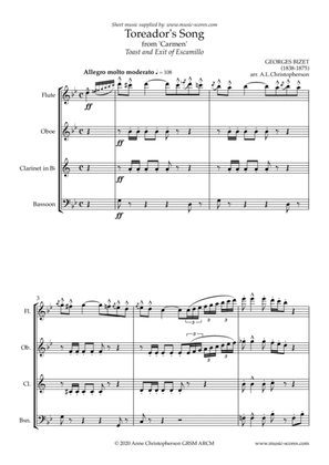 The Toreador Song from Carmen - (long version) - Wind Quartet