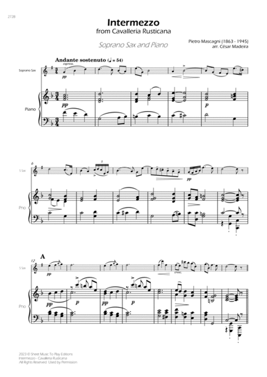 Intermezzo from Cavalleria Rusticana - Soprano Sax and Piano (Full Score and Parts) image number null