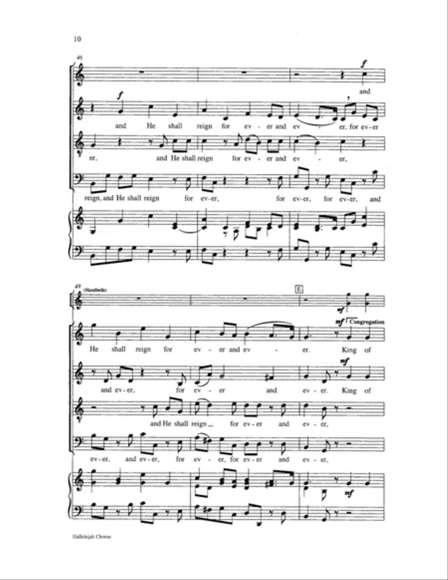 Hallelujah Chorus 4-Part scores gallery preview page 10