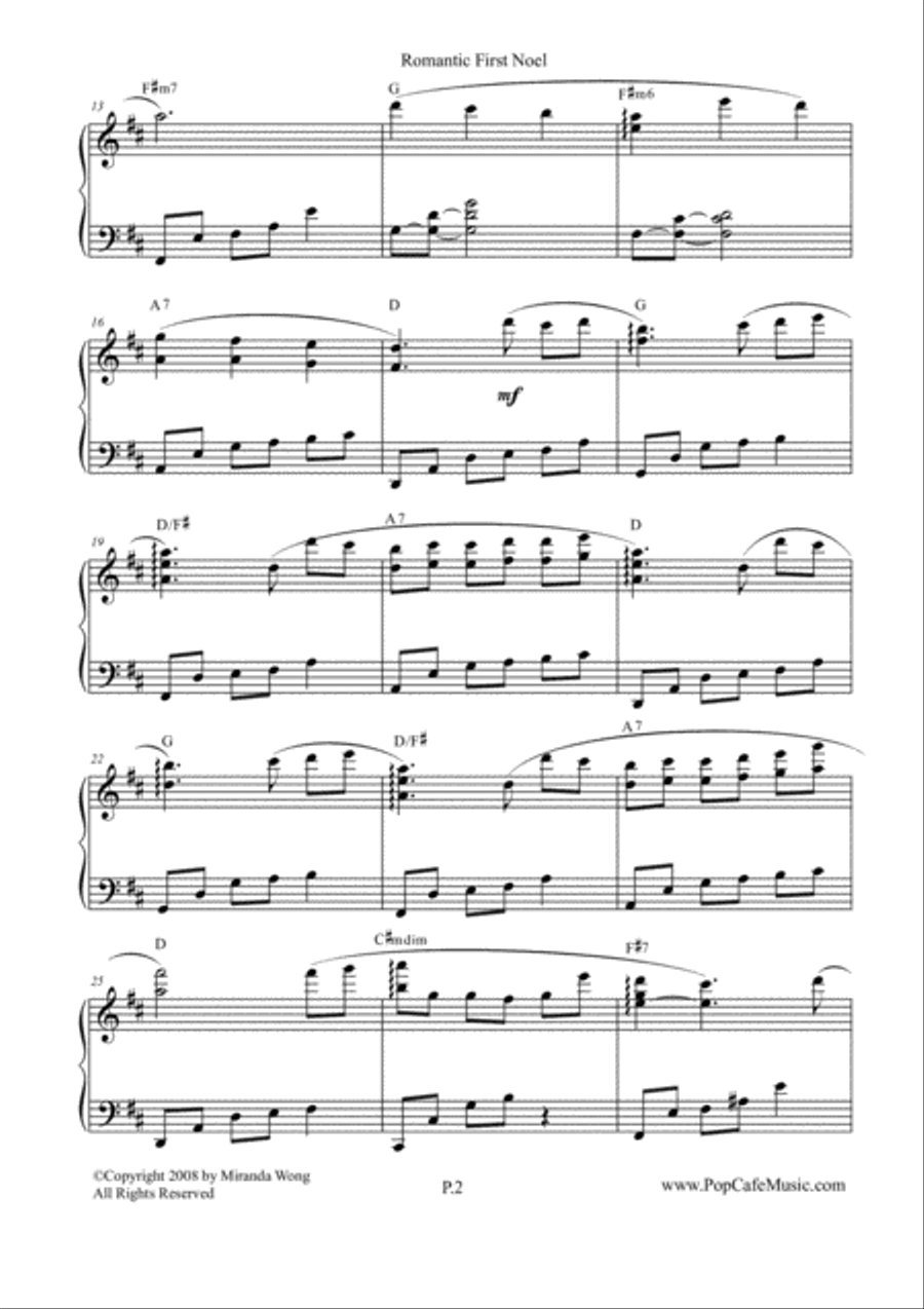 4 Romantic Christmas Tunes for Piano Solo - C Key Piano Solo scores gallery preview page 4