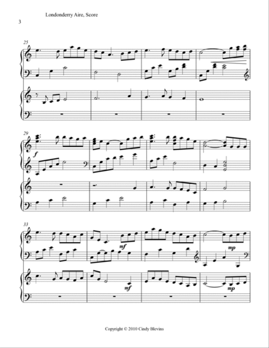 Londonderry Aire (Danny Boy), for Harp Duet Harp scores gallery preview page 4