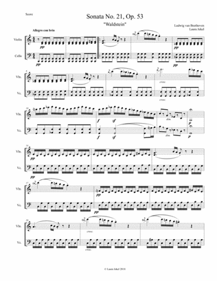 Book cover for Waldstein Piano Sonata 1st Movement for Violin and Cello Duet