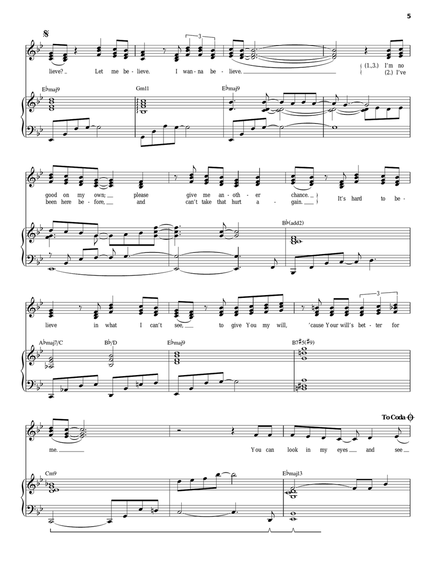 Help Me Believe Piano, Vocal scores gallery preview page 5