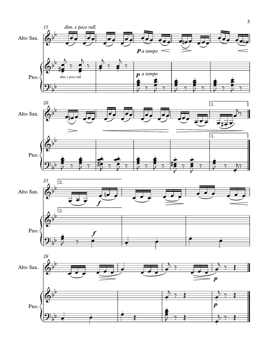 Inquietude for Alto Saxophone Alto Saxophone scores gallery preview page 3