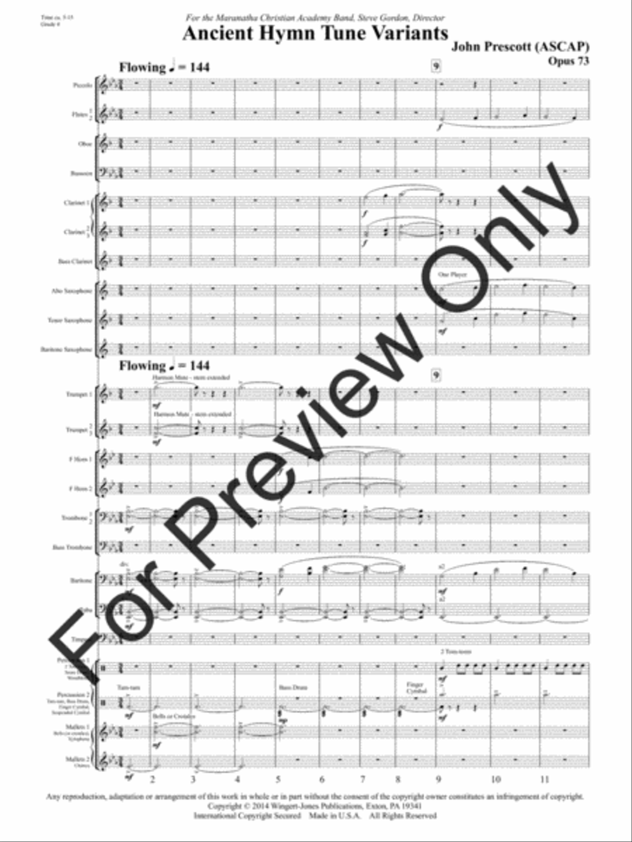 Ancient Hymn Tune Variants (Score) Concert Band scores gallery preview page 4