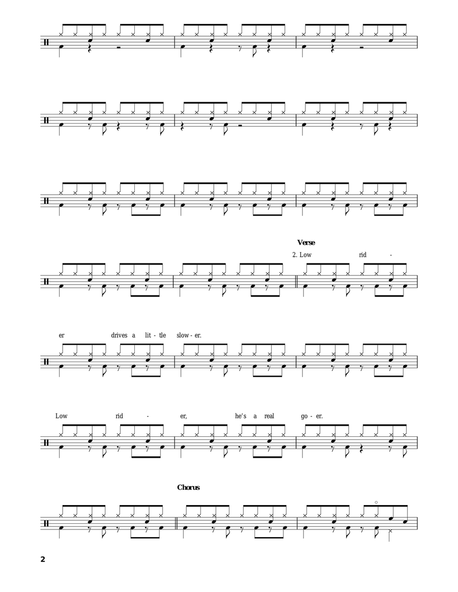 Low Rider Low Rider Drum Set scores gallery preview page 2