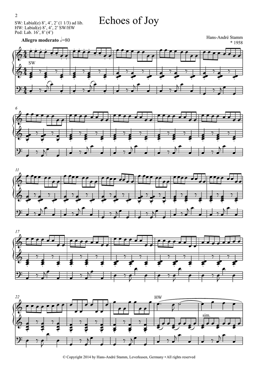 Echoes of Joy for organ Organ Solo scores gallery preview page 2