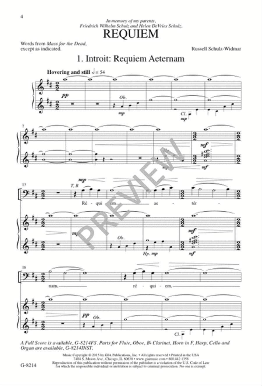 Requiem - Choral / Accompaniment edition 4-Part scores gallery preview page 6