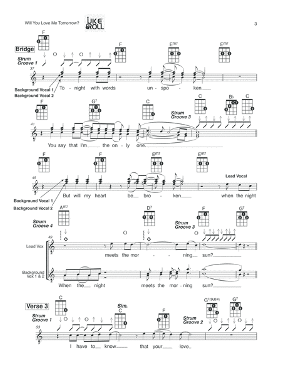 Will You Love Me Tomorrow (Will You Still Love Me Tomorrow) Ukulele scores gallery preview page 3