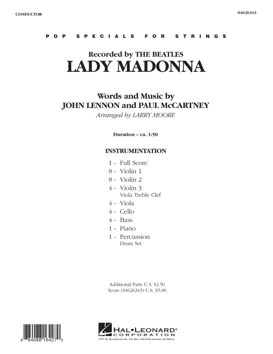 Lady Madonna - Full Score image number null