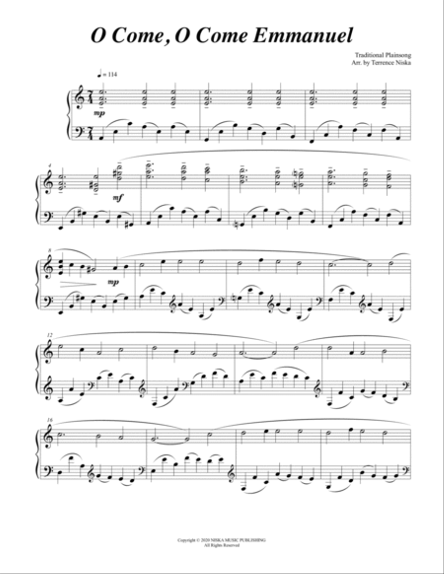 O Come, O Come, Emmanuel Piano Solo scores gallery preview page 2