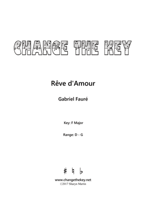 Book cover for Reve d'Amour - F Major