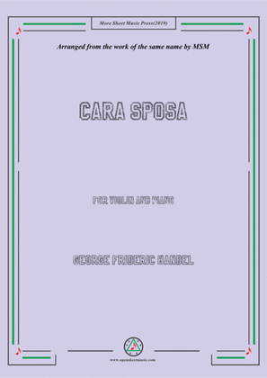 Book cover for Handel-Cara sposa,for Violin and Piano