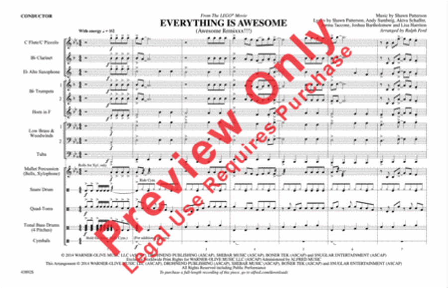 Everything Is Awesome (from The LEGO Movie) Marching Band scores gallery preview page 2